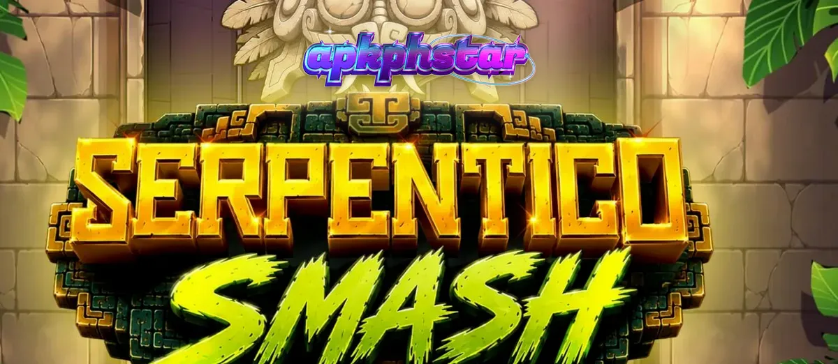 Pemandangan visual slot Serpentico Smash dengan tema hutan Aztec dan simbol ular mistis